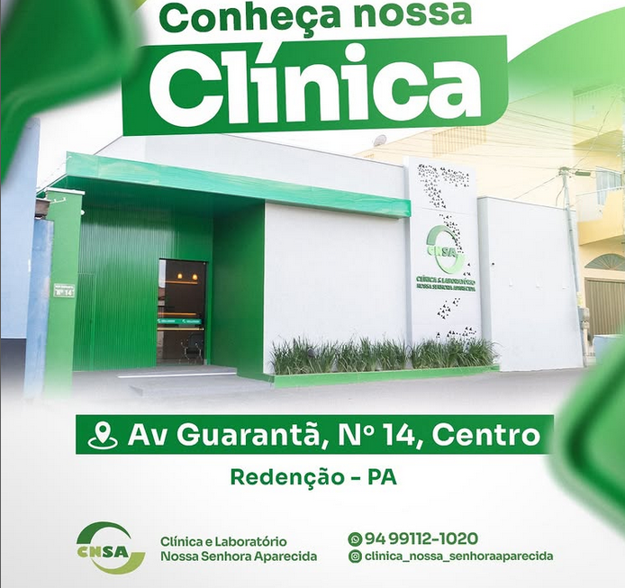 Fachada da Clínica Nossa Senhora Aparecida, na Avenida Guarantã, em Redenção